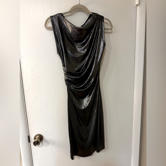 Talbot Runhof Size Medium metallic Silver Dress - Picture 1 of 6